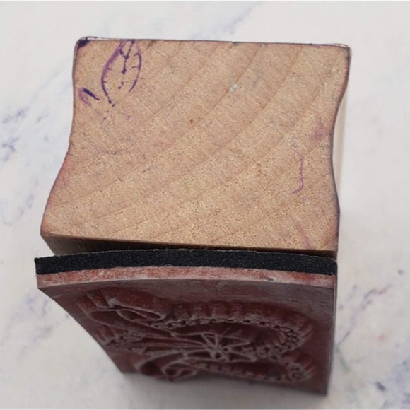 Bow & Lace Love Heart Wood Mounted Rubber Crafting Stamp - Picture 3 of 7